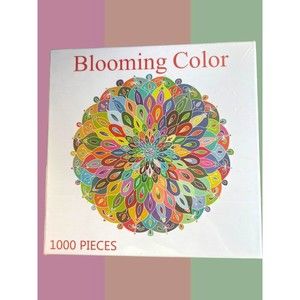 Bgraamiens Blooming Color 1000 Pieces Round Mandala Floral Jigsaw Puzzle NWT